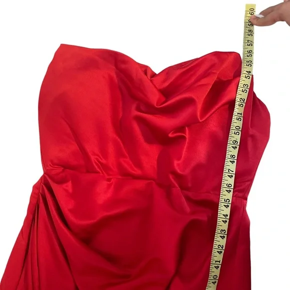 House of CB Adrienne Dress Red Satin Strapless Gown Sexy Romantic NWT Sz XL - Picture 10 of 16